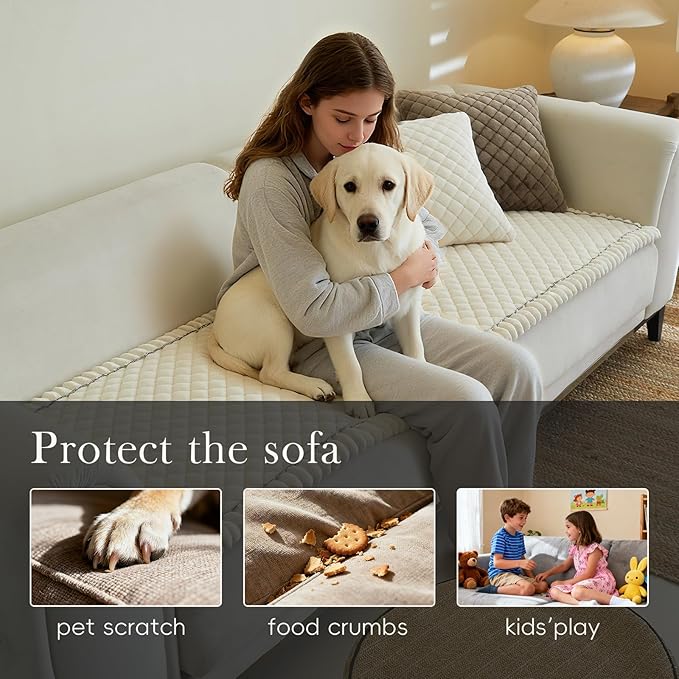 Couch Covers for 3 Cushion Couch Sofa Pet Friendly,Non-Slip Sofa Cover Washable