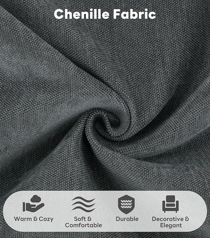 Tbfit Modern Sectional Sofa, Down-Filled Cushions, Extra Comfy Cloud Couch for Home, Living Room, Grey