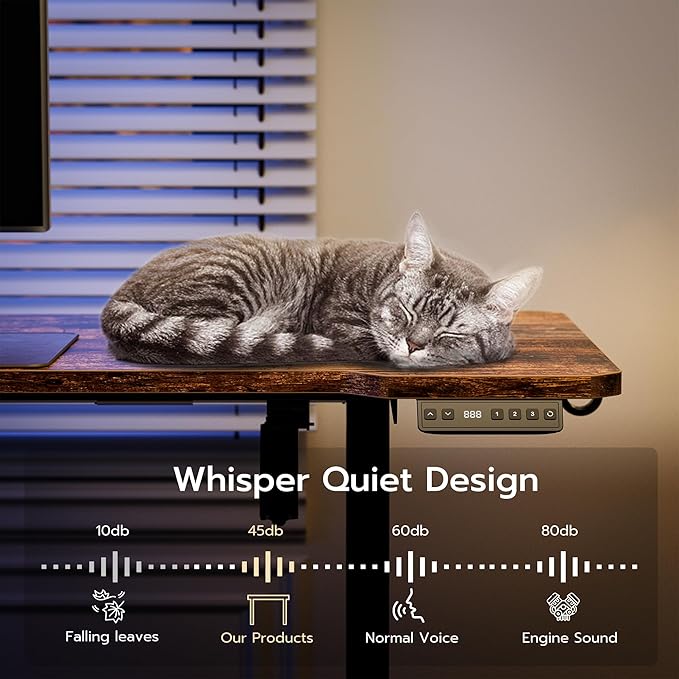 51" Reversiable L-Shaped Electric Standing Desk Adjustable Height Gaming Stand Up Corner Desk Sit Stand Home Office Computer Desk with Splice Board, Rustic Brown Top