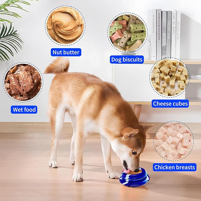 Dog Toys to Keep Them Busy, Interactive Dog chew Toys, Interactive Refillable Frozen Treat Dog Toy, Birthday Gift Boredom Buster Brain Stimulation Training Dog Enrichment Jolly Ball