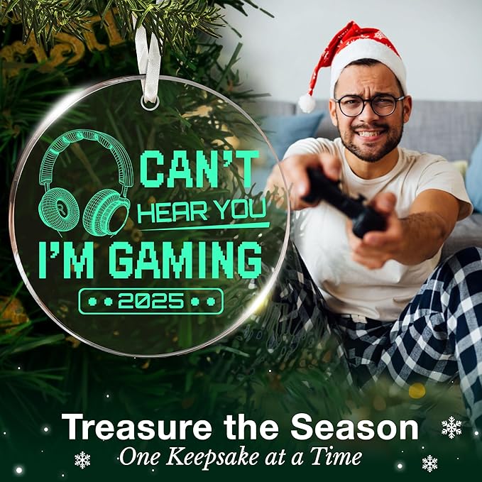 Gaming Ornaments for Christmas Tree - Innovative Gamer Ornaments 2025 Design, Gifts for Video Games Lovers, Unique Headphone Ornament, 'Can't Hear You, I'm Gaming' Theme, Ideal Gift for Gamers