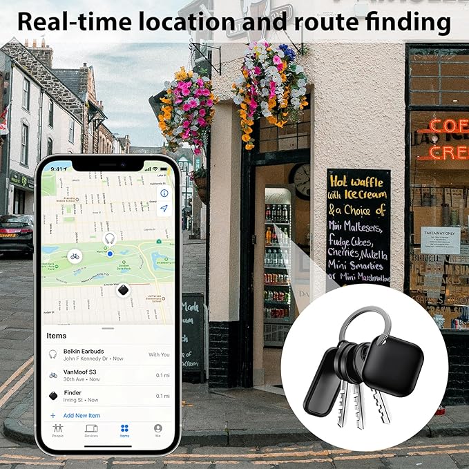 2 Pack GPS Vehicle Tracker, Hidden Vehicle Tracker, No Subscription and Monthly Fees and SIM Card Required, Tracker with Sound, Works with Find My, Suitable for Children, Pets, Vehicles (iOS only)