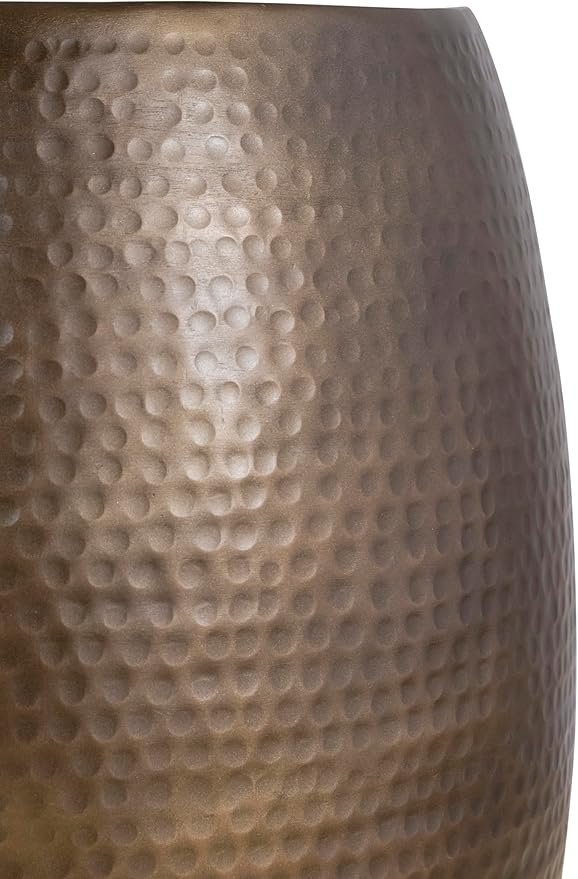 ET501 Modern Contemporary Aluminum Material 21" Height End Table, Side Table with Hand Hammered Design Antique Gold