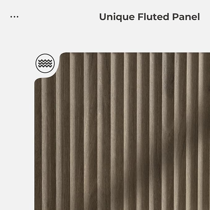 SICOTAS Fluted Entryway Table with Storage, 44.13" W Console Table with 2 Drawers & 2 Tier Storage Shelves, Modern Sofa Table Behind The Couch for Living Room, Entrance, Hallway, Foyer, Grey Alder