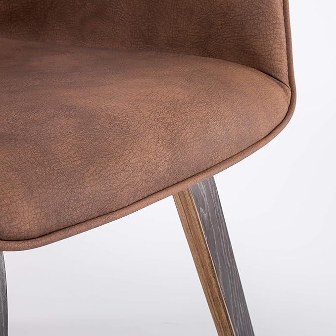 PU Leather Living Room Chairs with Arms Mid Modern Dining Chairs Set of 4 & 2 & 6 Kitchen & Dining Room Chairs Upholstered Accent Chairs Set of 2 (Brown, 2)