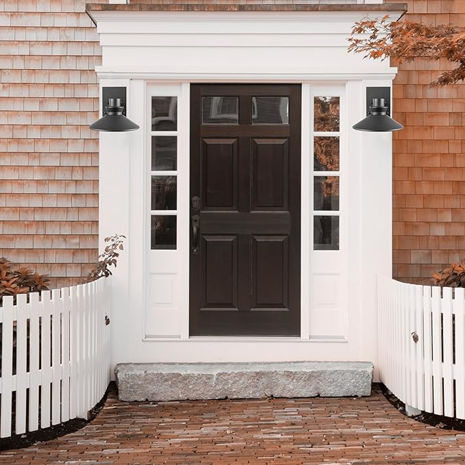 GLOBE Electric 44686 Harris LED Integrated Outdoor Wall Sconce, Matte Black, 11W, 530 Lumens, 3000 Kelvin