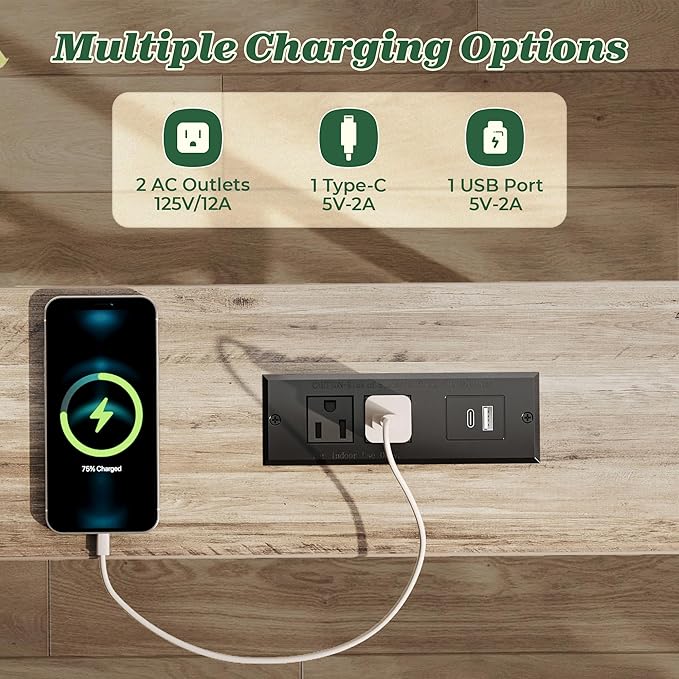 SUPERJARE 78.8 Inch Narrow Console Table with Outlet, Sofa Tables, Behind Couch Table, Long Entryway Tables with Charging Station, for Living Room, Oak