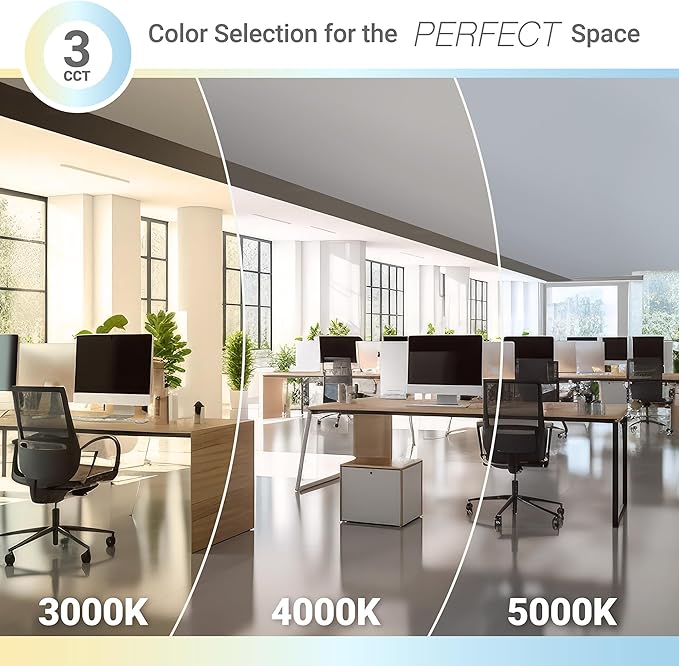 NUWATT 2 Pack, 2x4 LED Flat Panel Light, 120-277V, 3CCT 3000K/4000K/5000K Selectable, 5500LM, 50W, Internal Driver, Dimmable 0-10V, 2 x 4 FT Surface Mount LED Panel, 1 Inch Thin 2x4 Ceiling Light