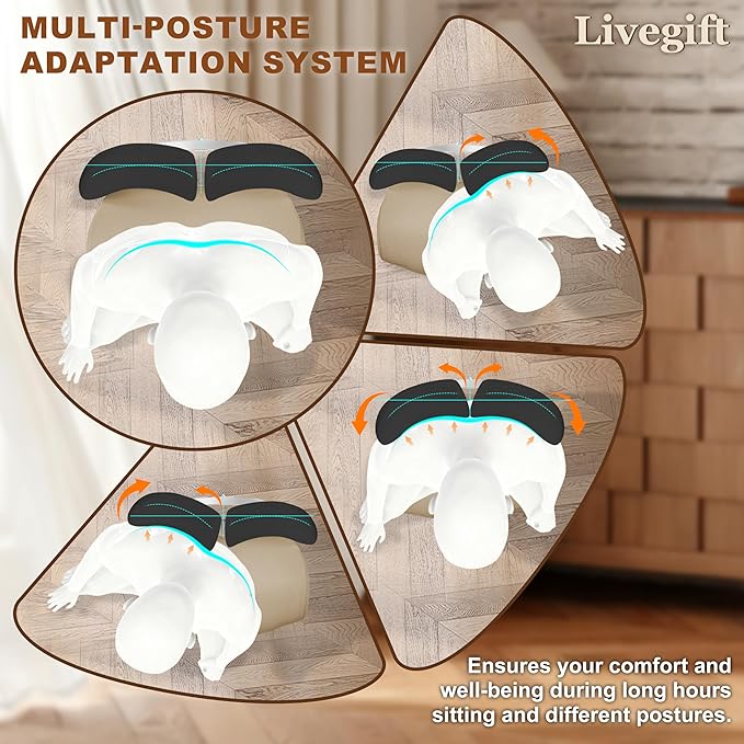 Ergonomic Office Chair Big and Tall Desk Chair, Dual-backrest Computer Chair with 6D Adjustable Arms and Lumbar Support, 500lbs Extra Wide Seat, for Home & Office Use,Black