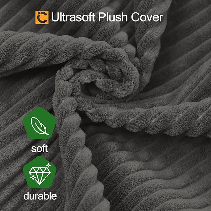 COMAX Folding Sofa Bed, 8-in-1 Foldable Floor Couch Corduroy Convertible Futon Sofa, Fold Out Chair Bed Sleeper Mattress Comfy Portable Lounge Loveseat Guest for Living Room Bedroom, Dark Grey