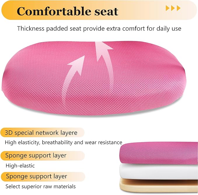 Office Chair Desk Chair Computer Chair with Lumbar Support Armrest Mid Back Rolling Swivel Task Adjustable Mesh Ergonomic Chair for Women Adults, Peach Pink