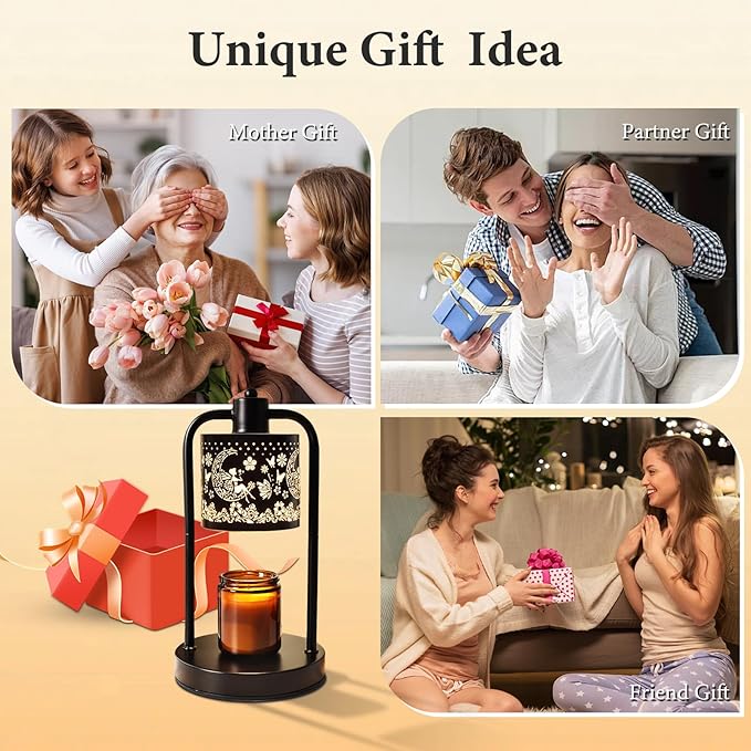 Candle Warmer Lamp Wax Light, Wax Melt Warming Lamps for Jar Candles with Timer Dimmable for Birthday, Room, New House, Bedroom, Vintage Home Decor