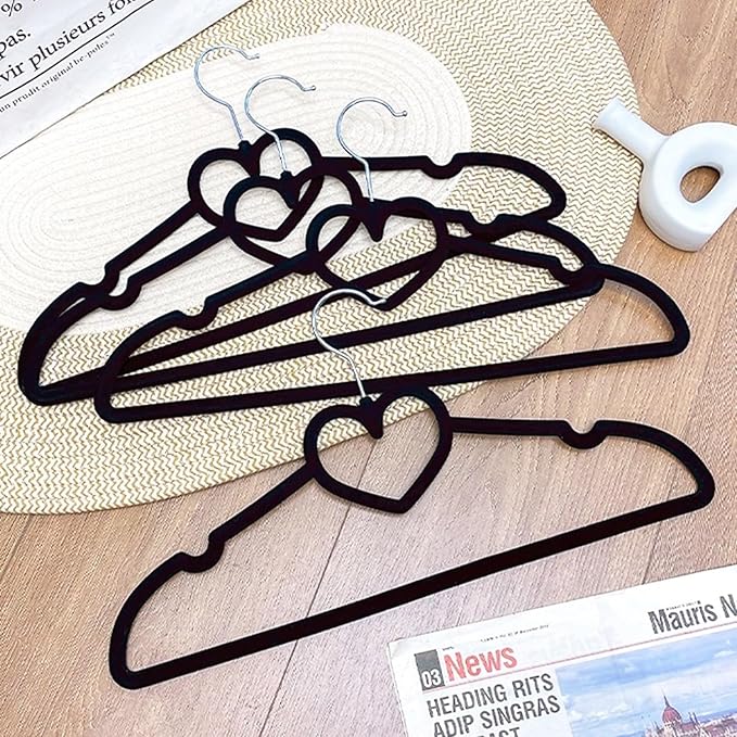 Velvet Hangers 20 Pack, 16" Non Slip Adult Hangers, Slim Clothes Hanger with 360 Degree Swivel Hook - Durable & Cute for Coats, Shirts, Dress (Black)