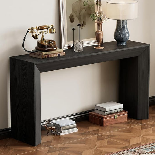 Modern Entryway Console Table 59-Inch Long Entry Sofa Table Accent Furniture for Living Room Hallway, Easy Assembly, Black