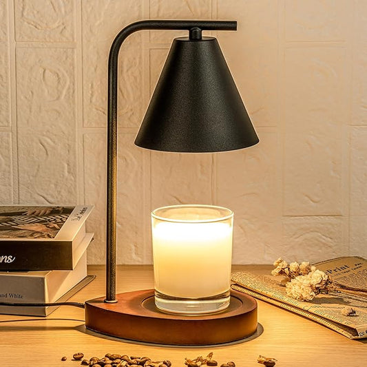 Marycele Candle Warmer Lamp with Timer Black, Birthday Gifts for Women Men, House Warming Gifts New Home Decor Aesthetic Black Walnut, Electric Dimmable Wax Melt Warmer for Jar Candles