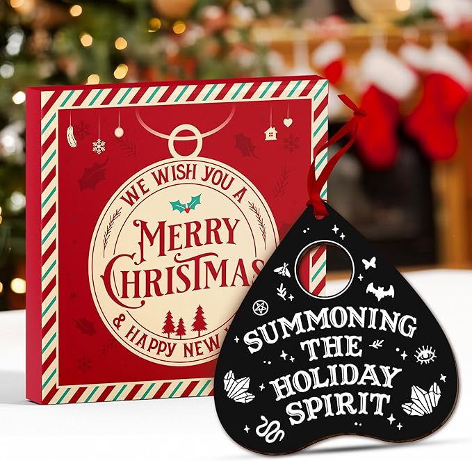 Horror Christmas Ornaments - Horror Ornaments for Christmas Tree - Witchy Decor for Creepmas, Goth Ornament for Emo, Ouija Board and Planchette Inspired