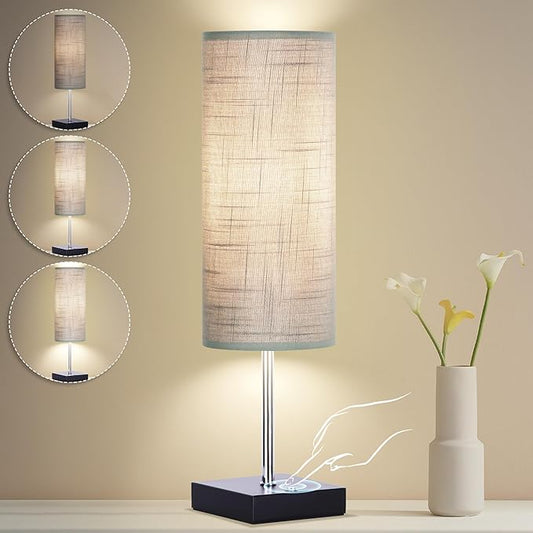 AVV Cordless Table Lamp, 5000mAh Battery Operated Lamp for Night Stand, 3 Modes Battery Powered Wireless Table Lamp, Touch Control Rechargeable Lamp for Bedroom, Living Room, 18 Inch Grey