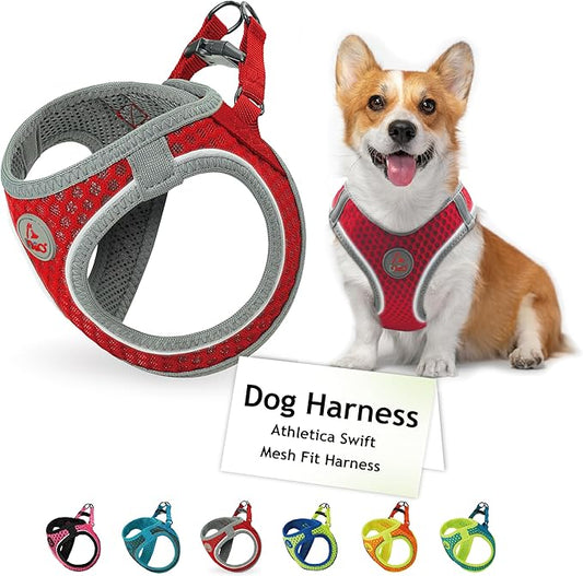 DOCO Dog Harness (Chest 18.5"-19.5", Weight 15–20 lbs) Athletica Adjustable Heavy Duty No Choke Puppy Vest for Large Dogs Lightweight Air Mesh, Reflective, Puppy Essentials – Pink, Large