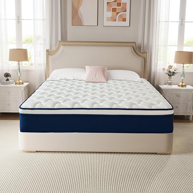Queen Size 10 Inch Mattress in a Box - Gel Memory Foam & Pocket Springs, Medium Firm for Back Support, Fiberglass-Free, CertiPUR-US Certified, 60x80 Inches, 120-Night Trial (10 Inch, Queen Plush)