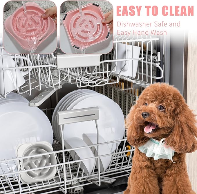 Slow Feeder Dog Bowls 4PCS, Anti-Choking Puzzle for Small Breeds