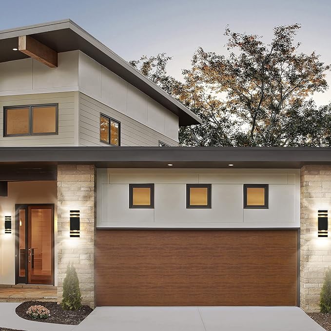 tewei LED Square Up and Down Lights Outdoor Wall Mount Light,14W IP65 3000K 1100LM Warm White, Modern Fixtures Aluminum Waterproof Exterior Lamps for Front Porch Patio Garage