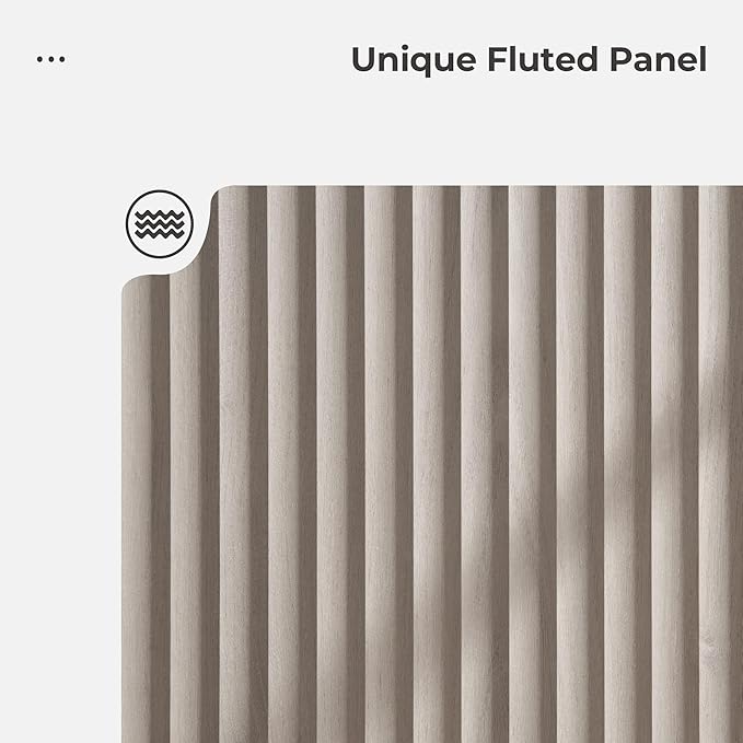 SICOTAS Fluted Entryway Table with Storage, 44.13" W Console Table with 2 Drawers & 2 Tier Storage Shelves, Modern Sofa Table Behind The Couch for Living Room, Entrance, Hallway, Foyer, White Alder