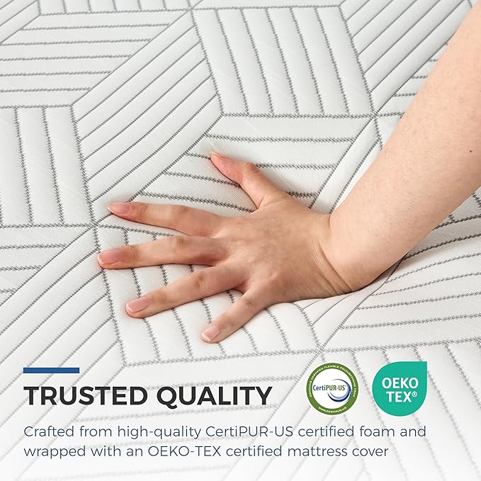 FATHOM Medium Full Mattress 10 Inch Memory Foam Mattress Full Size Bed in a Box for Back Pain Relief and Cool Sleep with Gel Foam and Removeable Fiberglass Free Cover, CertiPUR-US Certified