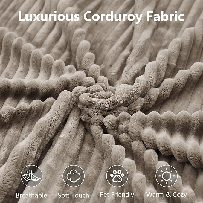 140" Sectional Cloud Couch for Living Room, Stupendous U Shaped Sofas, Modular Floor Deep-Seat Sofa, Big Comfy Corduroy Couches Set with Fluffy Memory Foam, No Assembly Required, Camel