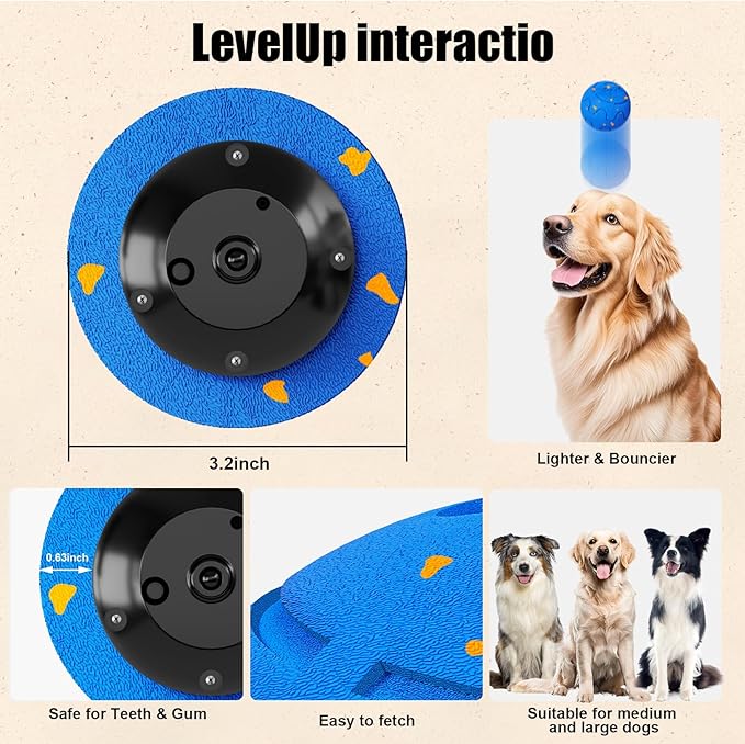 Interactive Dog Ball, Smart Dog Toy for Medium and Large Dogs, Automatic Moving, Rotating & Bouncing, E-TPU Material, IP54 Waterproof, Motion-Activated Dog Stimulation Toy to Keep Them Busy