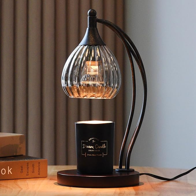 Candle Warmer Lamp with Timer Dimmer - Electric Candle Lamp for Jar Candles with 2 Bulbs - Candle Warmer Light for Scented Wax Valentines Day Gifts New Home Decor for Women Mirror Silver