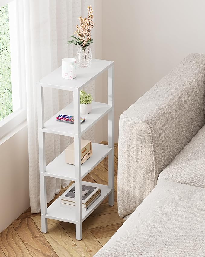TUTOTAK Small Side Table, Narrow End Table, Skinny Sofa Table, Slim Nightstand, Couch Table, Living Room, Bed Room, White TB01BW0782