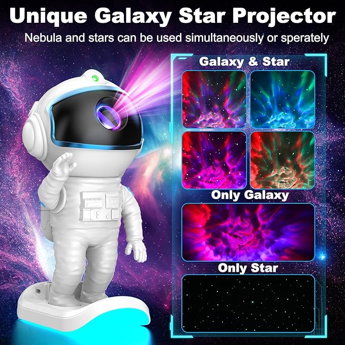 Galaxy Projector, Star Projector Night Light with Timer and Remote for Bedroom, Kids Room Decor, Adjustable Head Angle Nebula Ceiling Lamp, Gifts for Adults, Teens, Christmas, Birthday
