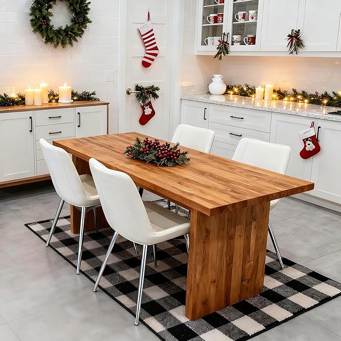 Brage Living Dining Chairs Set of 2, PU Leather Modern Armless Kitchen Dining Room Chairs, Upholstered Accent Side Chairs with Metal Legs (White with Silver Legs)