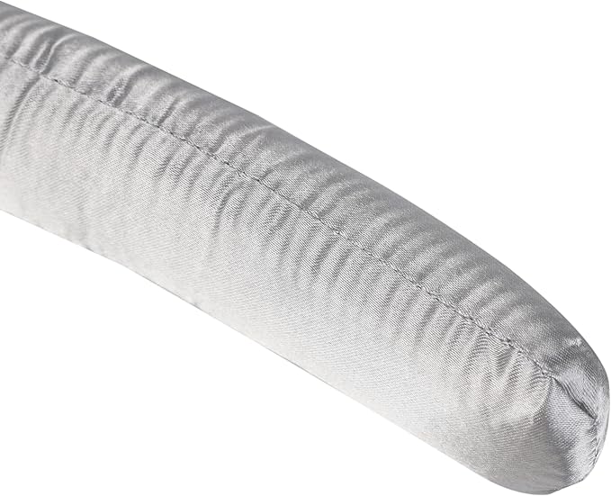 Grey Satin Padded Sweater Hangers 5 Pack, Blouse Hanger with Thick & Soft Foam for Bridal Wedding Dress Lingerie, Smooth Silk Covered Shirt Hanger Without Shoulder Bump