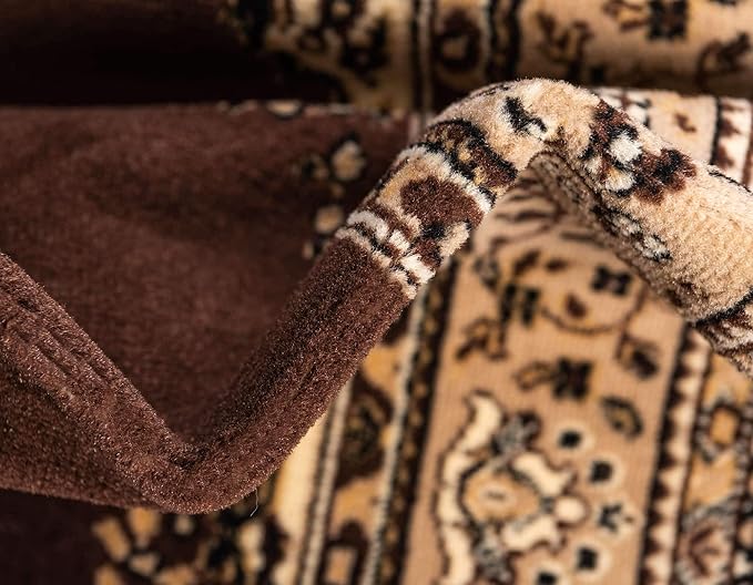 Unique Loom Reza Collection Traditional Persian Style Area Rug, 8 x 10 ft, Brown/Ivory