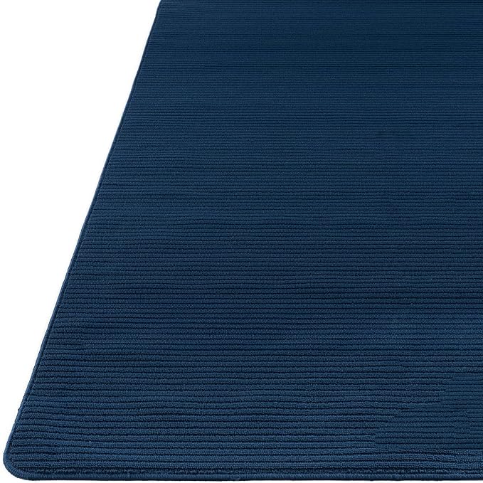 Non Slip Navy Solid Rubber Back Thing Landing Mat for Staircase 3x3 for Entryway, Rug for Bathroom, Stain Resistant Easy Cleaning Non Shedding Carpet Navy 3 x 3