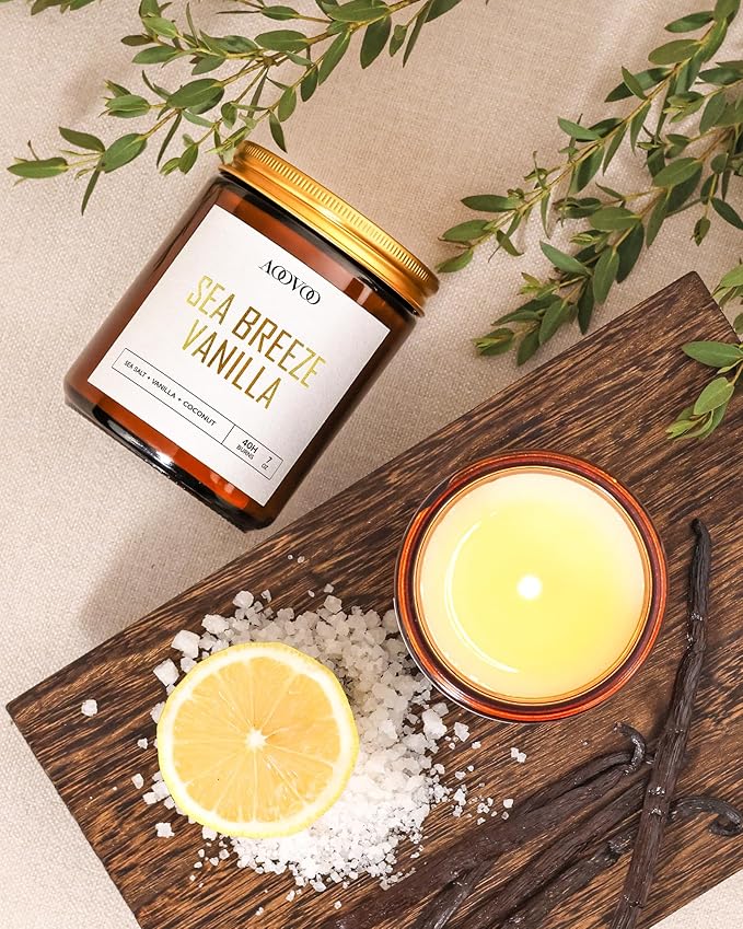 AOOVOO Candles Set - 6PC Scented Candles, Soy Candle, Aromatherapy Candle, Soy Wax Candle, Candle for Home Scented, Lavender/Vanilla/Eucalyptus/Sage/Citrus/Rose