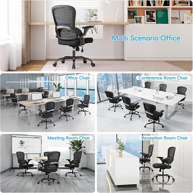 TRALT Office Chair - Ergonomic Office Chair with Back Support, Home Office Desk Chairs, 330lbs Wide Seat Big and Tall Office Chairs, Comfy Desk Chair for Work, Study, Office, Gaming (Black)