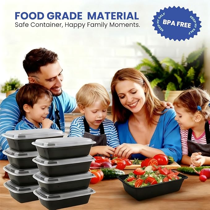 38oz 50 Pack Meal Prep Containers Reusable, Disposable Food Containers with Lids BPA Free, Microwave/Dishwasher/Freezer Safe To Go Containers for Christmas