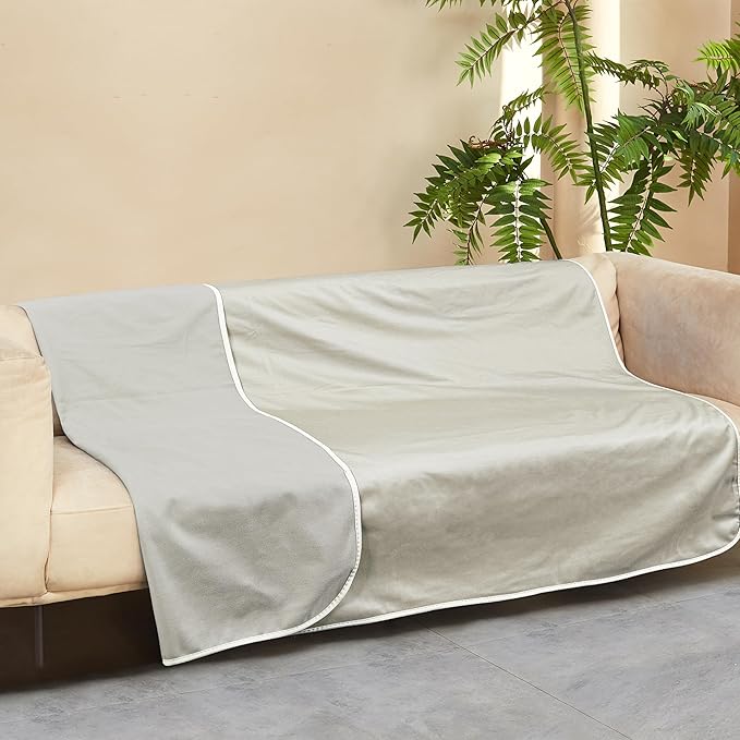 Kritter Planet Waterproof Cooling Dog Mat, Soft Pet Blanket for Summer, Lightweight Outdoor Mat, Reversible Furniture Cover Couch Sofa Bed, 50 x 60 inch, Taupe