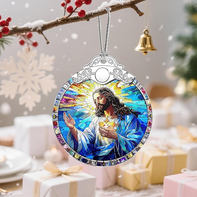 Jesus Christ Ornament, Christmas Ornament, Christmas Decoration, Religious Holiday Decor, Gifts for Christian, Religious Gifts, Gift Exchange, Gift Idea - Pattern A