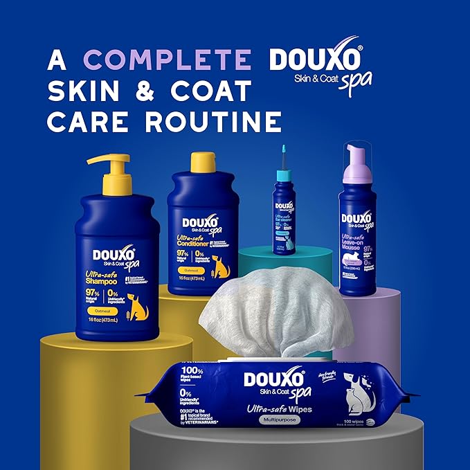 DOUXO® Skin & Coat SPA - Ultra-Safe Low-Stress Refresh Leave-on Mousse for Cats, 10 fl oz, Leaves The Coat Clean, Refreshed, Soft, Radiant and Smelling Great, Skin-Friendly Formula