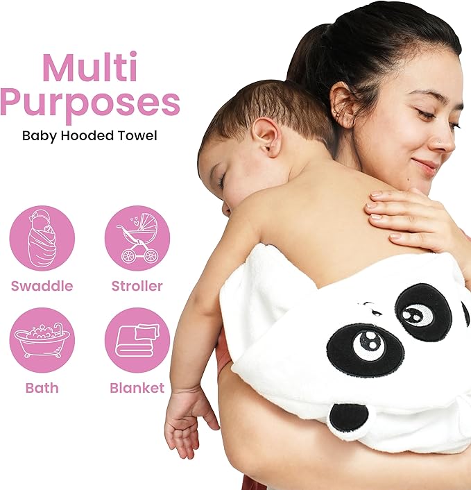 Zoane Creations Hooded Baby Towels for Newborn – Ultra-Soft,Highly Absorbent, 500 GSM, 37 x 37 inches Perfect Cotton Baby Bath Towels Hooded for Newborns and Toddlers