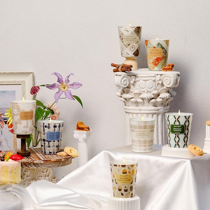 HomeLights Soy Wax Candles for Home Scented, 1-Wick Candles in Salted Caramel Scented, Rustic Modern Aromatherapy Candles Gift for Parties, Relaxing, 6.7oz