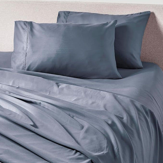 PeachSkinSheets French Blue Sheet Set - 1500tc Level of Softness - Extra Soft Cooling Sheets for Hot Sleepers and Night Sweats - Twin