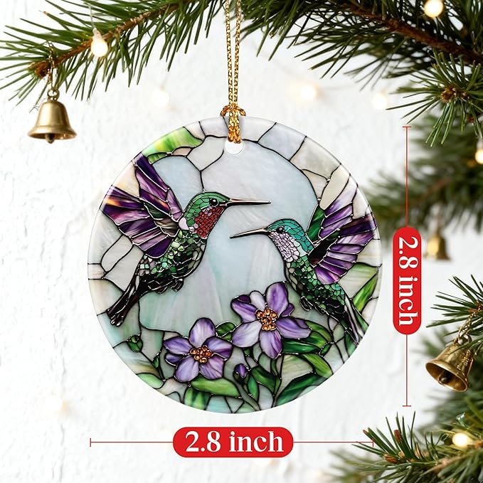 Hummingbird Ornament | Christmas Ornaments, Christmas Decorations, Hanging Ornaments for Tree, Holiday Decor Gifts | Hummingbird Gifts for Women, Friend, Coworker | Gift Exchange Ideas