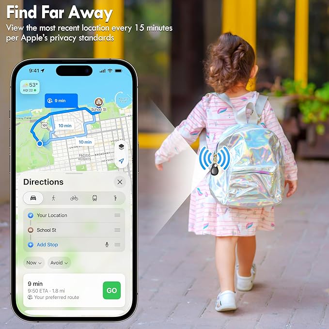 Utag GPS Tracker for Kids Hidden 4pack, Security Tag with Pins Works with Find My (iOS only), Lost Mode, Anti-Removal Tracking Device for Children, Elderly, Pets, Backpack, Vehicles, No Monthly fee