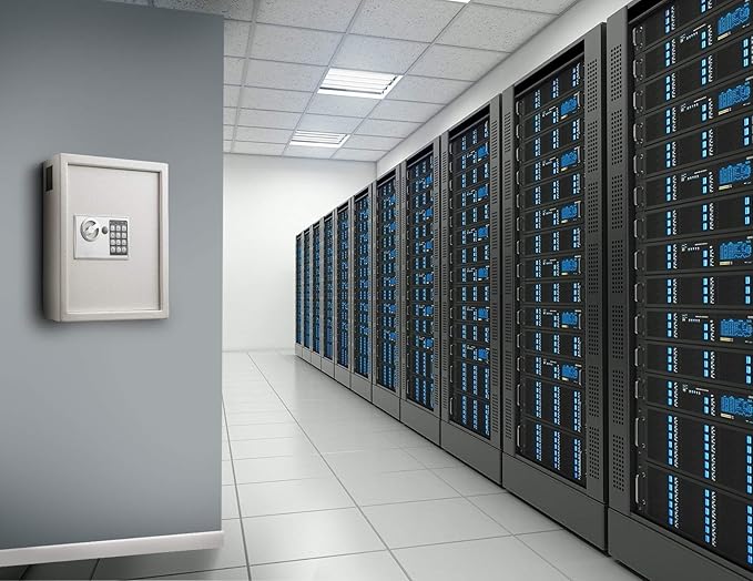 Adiroffice Key Holder Wall Mount - 40-keys Lock Box with Code, Key Cabinet Wall Mount, Valet Parking Key Box, Car Dealer Key Cabinet - Space Saving Locking Key Box Wall Mount with Digital Lock