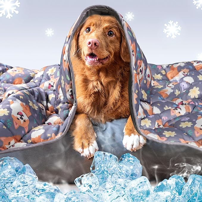 Leekalos Pet Cooling Mat: Dog & Cat Summer Blanket - Portable & Reusable, Keeps Pets Cool Indoors & Outdoors