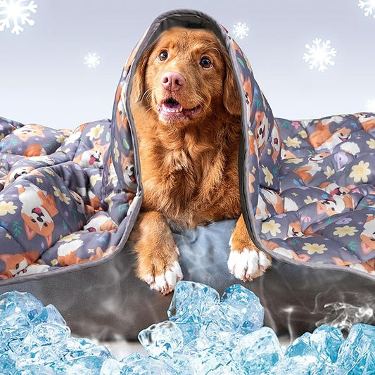 Leekalos Pet Cooling Mat: Dog & Cat Summer Blanket - Portable & Reusable, Keeps Pets Cool Indoors & Outdoors